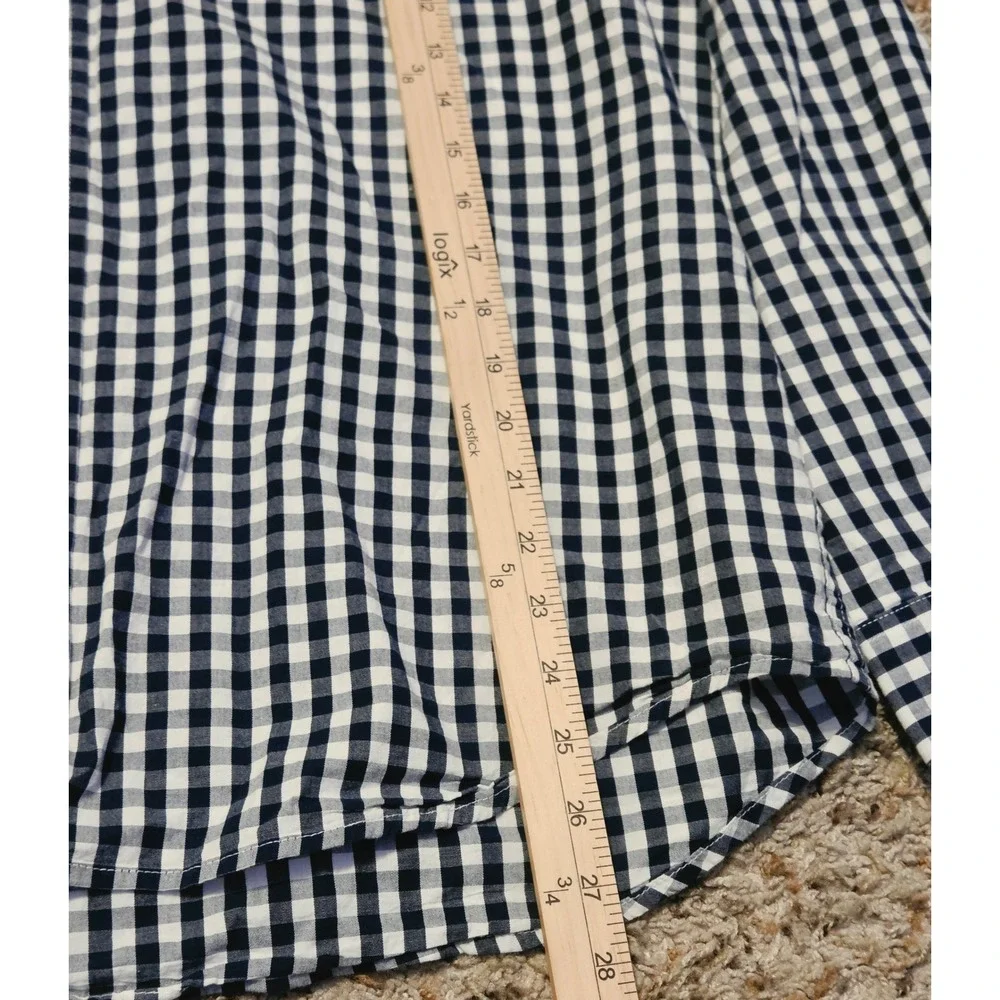 Columbia Gingham Pattern Button Down‎ Dress Shirt Mens Size Large Navy White